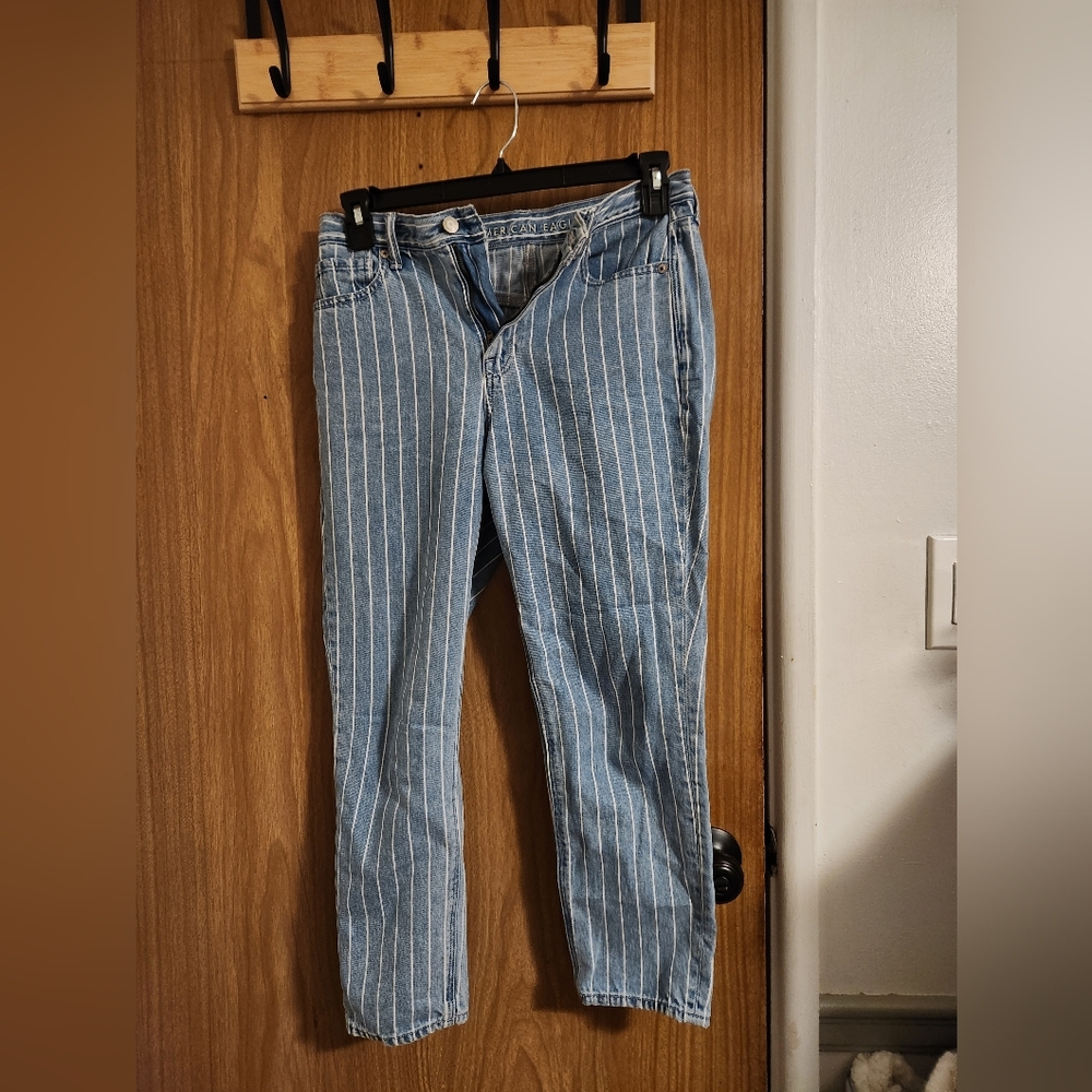 Striped Blue Women's Jeans